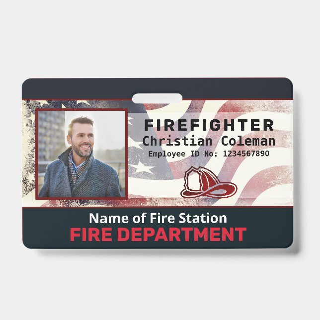 Crachá Placa de identificação personalizada com nome do f (Frente)