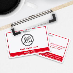 Crachá Placa de Identificação Profissional Simples na Cor