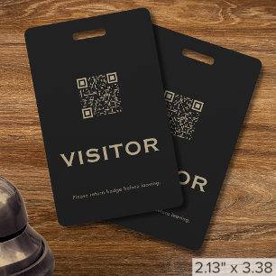 Crachá Placa de Visitante de Código QR Profissional