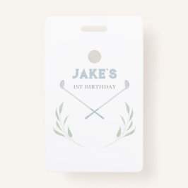 Crachá Placas de Festa de aniversário de Golfe Azul