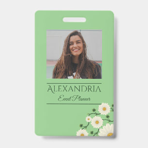 Crachá Planejador de Eventos de Flor de Margarida Persona