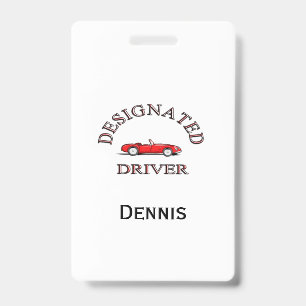 Crachá Planilhas de inscrição de motorista designado