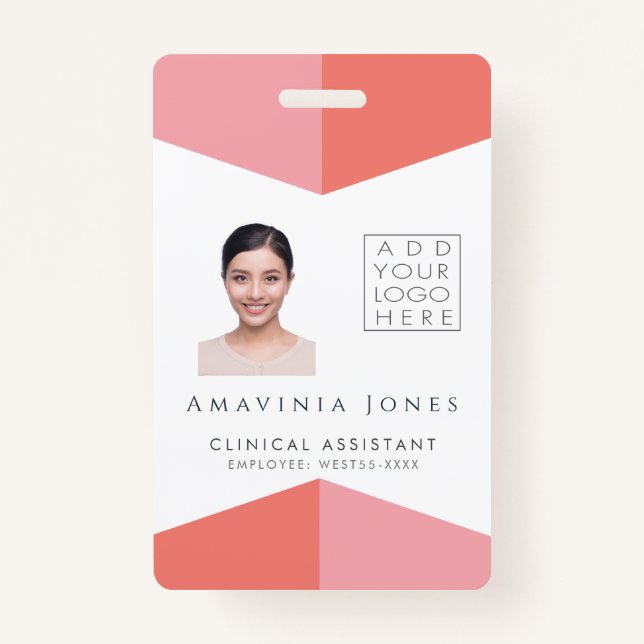 Crachá Plástico de identificação de foto comercial para m (Frente)