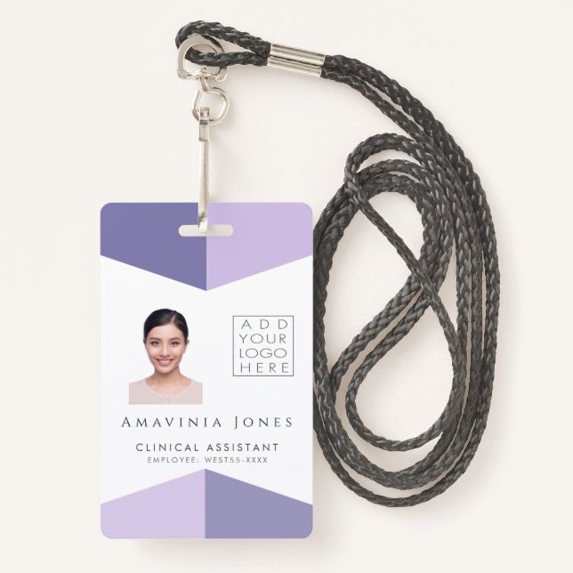 Crachá plástico de identificação de foto médica (Frente com cordão)