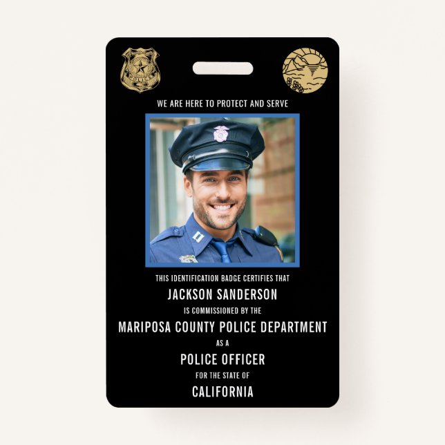 Crachá Police Department Law Enforcement Employee ID (Frente)
