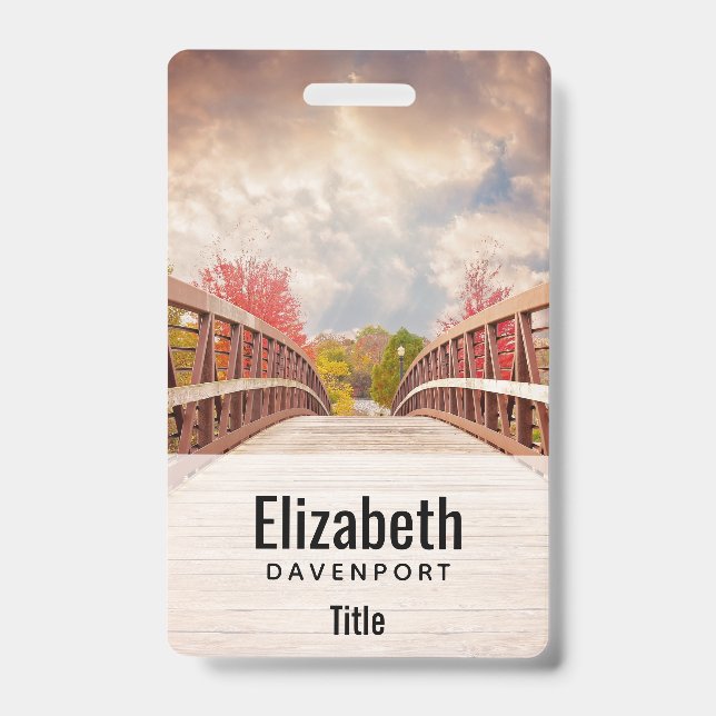 Crachá Ponte rustica de madeira no país (Frente)