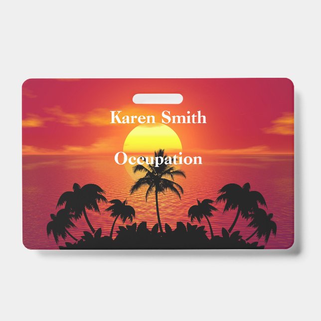 Crachá Pôr do sol tropical (Frente)