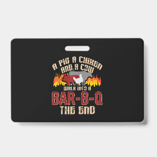 Crachá Porco Engraçado Frango Vaca Churrasco Bbq Chef Bis