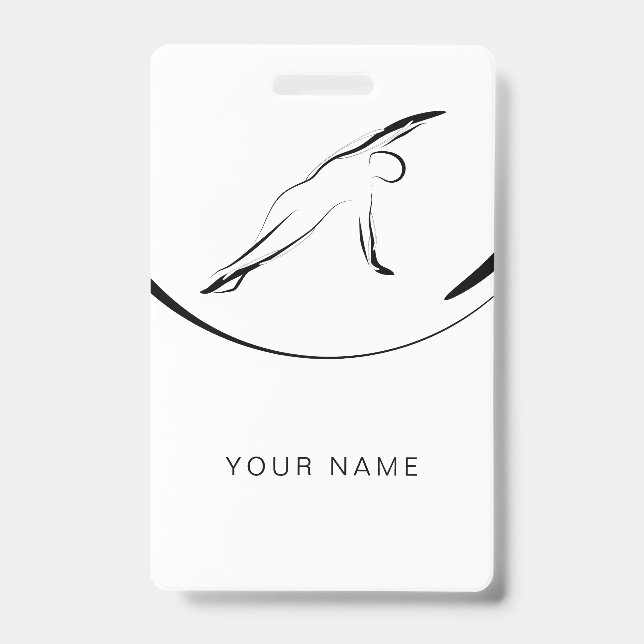 Crachá pose de alongamento lateral do Pilates (Frente)