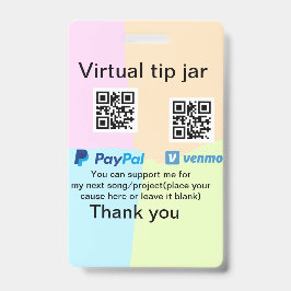 Crachá Pote de gorjeta virtual código q r doação de dinhe