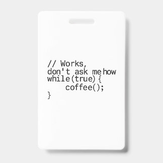 Crachá preciso de férias e café no escritório