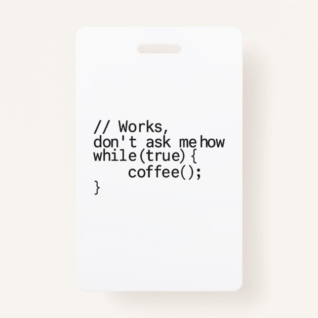 Crachá preciso de férias e café no escritório (Frente)