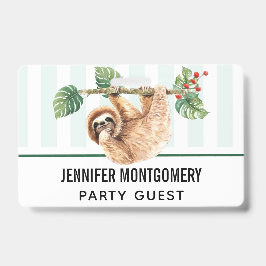 Crachá Preguiça Fofa Pendurada de Cabeça para Baixo Aquar