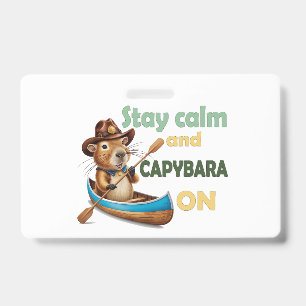 Crachá presente de amantes de capybara engraçada, capybar