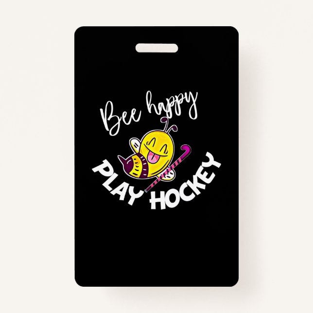 Crachá Presente de apicultor | Bebe Happy Play Hockey (Frente)