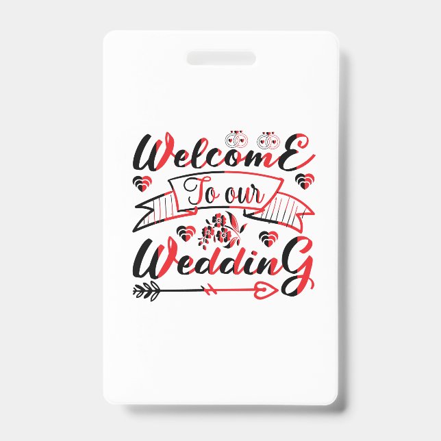 Crachá Presente De Casamento Bem-vindo Ao Nosso Casamento (Frente)
