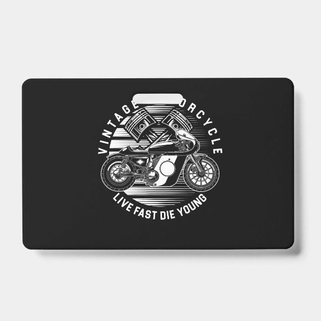 Crachá Presente de Corrida de Moto Antiga para Motociclis (Frente)