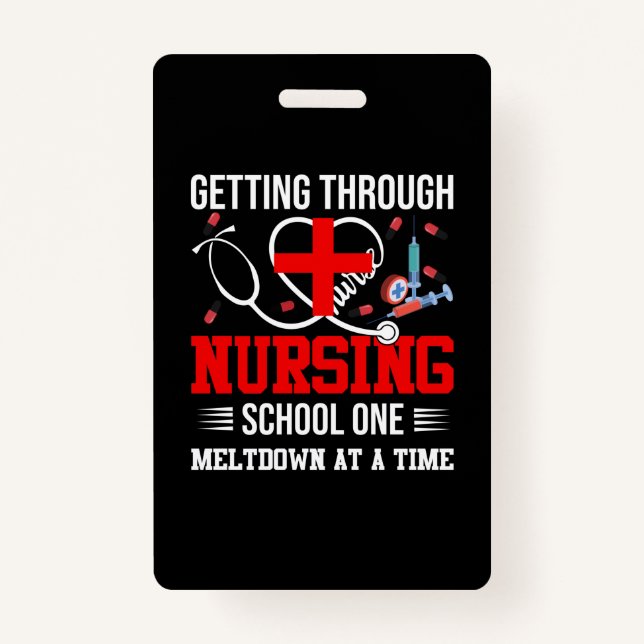 Crachá Presente de Enfermeira | Atravessar A Primeira Esc (Frente)