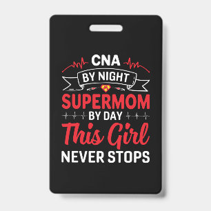 Crachá Presente de Enfermeira CNA Supermãe Noturna