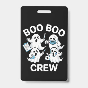 Crachá Presente de Enfermeira de Halloween Equipe de Boo