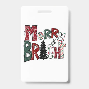 Crachá Presente de Natal Alegre e Brilhante