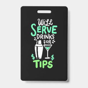 Crachá Presente de Natal Barman Servirá Drinks por Gorj