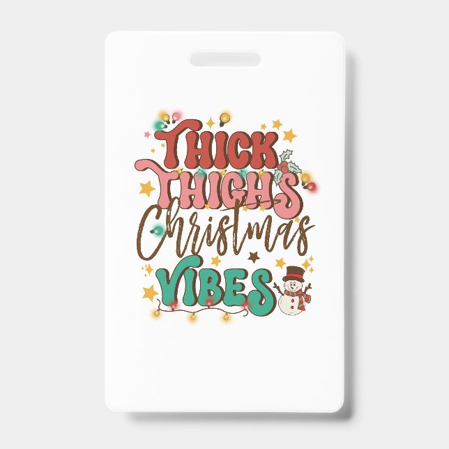 Crachá Presente de Natal Coxas Grossas Vibrações de Natal (Frente)