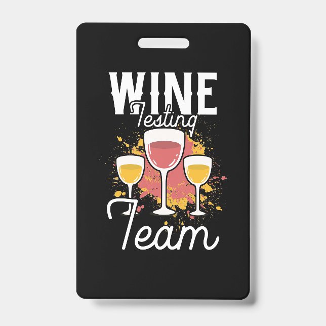 Crachá Presente de Natal | Equipe de Teste de Vinho (Frente)