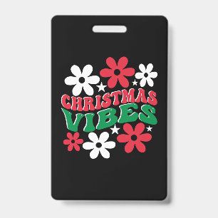 Crachá Presente de Natal Flor Vibrações de Natal