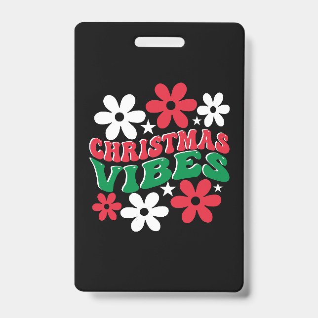 Crachá Presente de Natal Flor Vibrações de Natal (Frente)