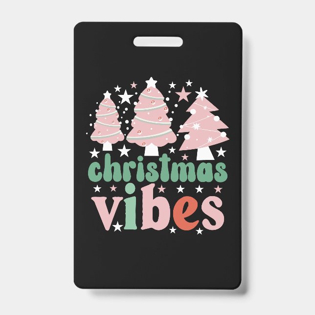 Crachá Presente de Natal Vibrações de Natal (Frente)