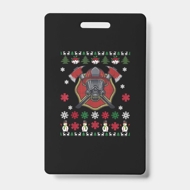Crachá Presentes Engraçados De Fogueira De Natal (Frente)