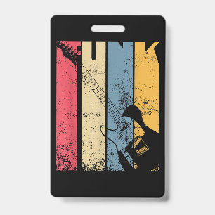 Crachá Presentes para amantes de música funk de guitarra 