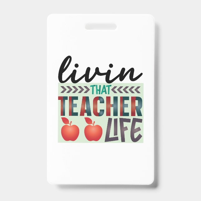 Crachá Presentes para Professores | Vivendo a Vida de um  (Frente)