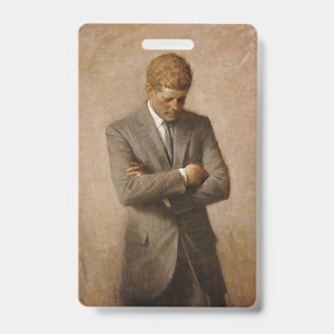 Crachá Presidente Americano John Kennedy Retrato Pintado
