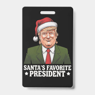 Crachá Presidente Favorito do Papai Noel Natal Divertido 