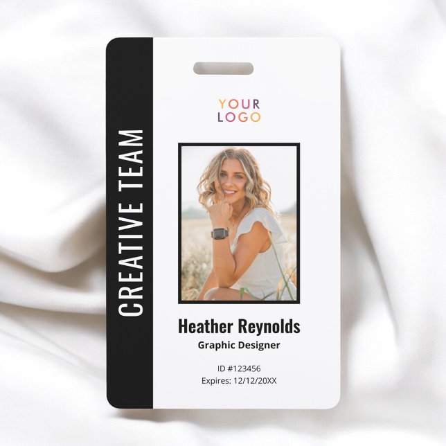Crachá Preto do Logotipo Fotográfico do Funcionári (Criador carregado)