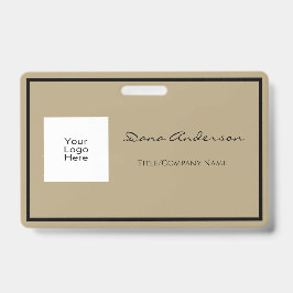 Crachá preto e bronzeado simples e moderno