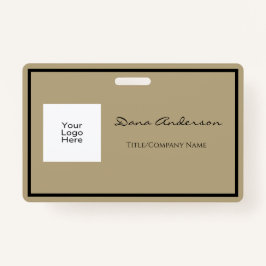 Crachá preto e bronzeado simples e moderno