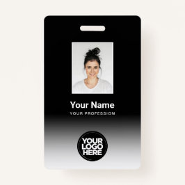 Crachá Preto Gradiente de Foto Personalizado de Funcionár