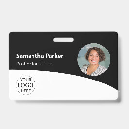 Crachá Preto Personalizado para Funcionário - Foto
