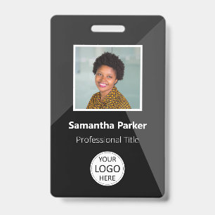 Crachá Preto Personalizado para Funcionário - Foto