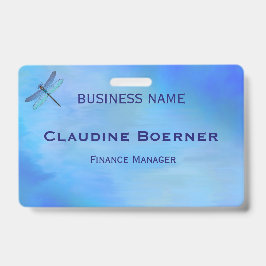 Crachá Pretty Blue Dragonfly Business Artist Crafter 