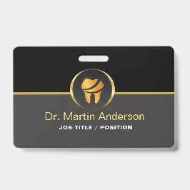 Crachá  Professional Dental Clinic Gold Tooth Logo