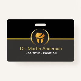 Crachá Professional Dental Clinic Gold Tooth Logo