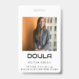Crachá Professional Doula Photo Name Identity Design