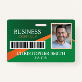 Crachá Professional Green Staff ID Badge