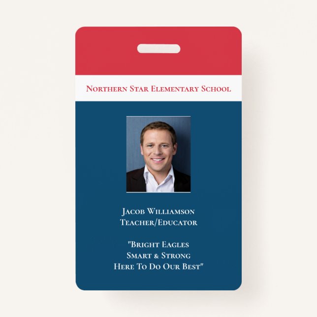 Crachá Professor de Educação de Empregado Escolar (Frente)