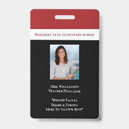 Crachá Professor de Identificação de Fotos de Funcionario