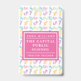 Crachá Professor de Matemática na Escola Elementar Colori